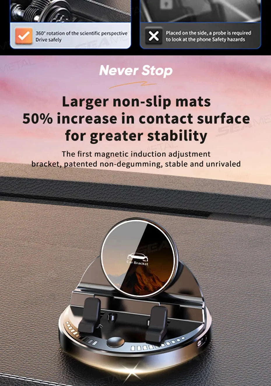 15W Wireless Charging Car Phone Mount-1pc