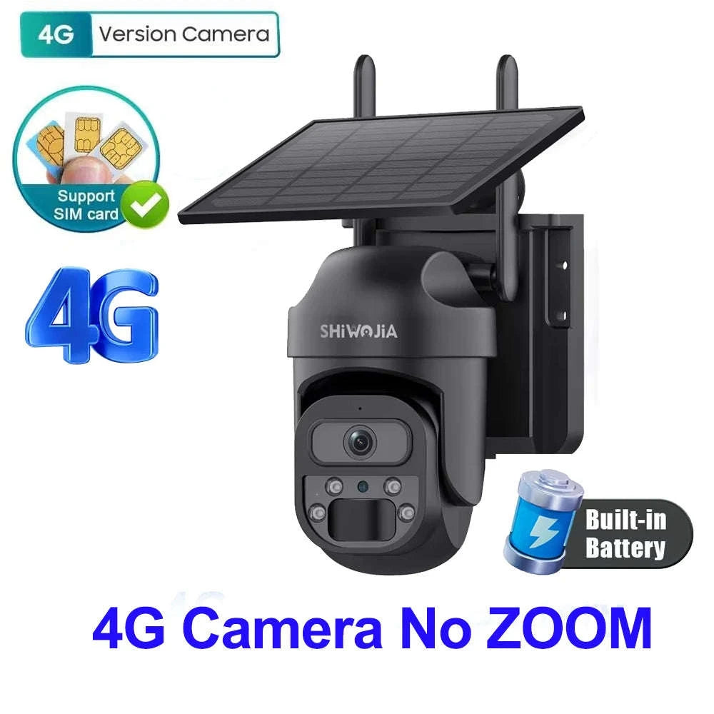 15X Zoom Solar 4G PTZ Security Camera 12MP Three-Lens 360 View-4MP 4G 128GB No ZOOM / China Mainland