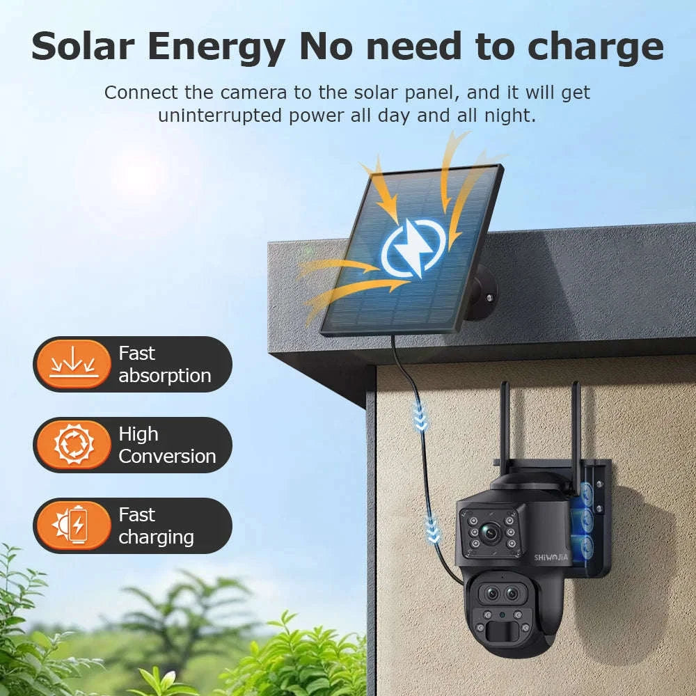 15X Zoom Solar 4G PTZ Security Camera 12MP Three-Lens 360 View-4MP 4G 128GB No ZOOM / China Mainland