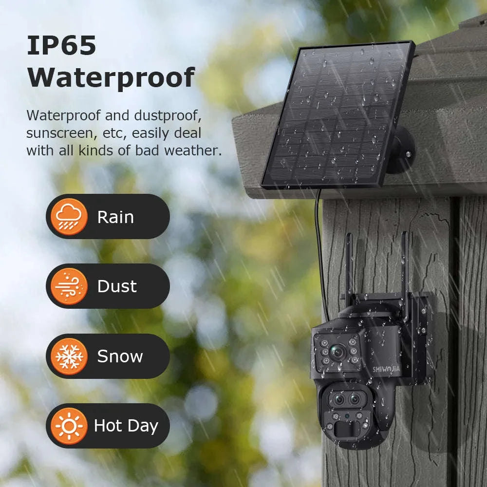 15X Zoom Solar 4G PTZ Security Camera 12MP Three-Lens 360 View-4MP 4G 128GB No ZOOM / China Mainland