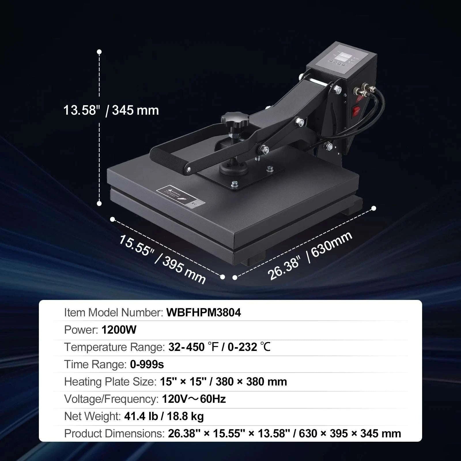 15x15 to 16x24 Heat Press Machine for T-Shirts & Sublimation-Black 15in x 15in / United States