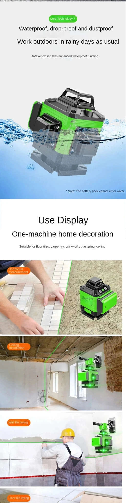 16/12 Lines 4D Laser Level with Powerful Green Beam-Green 8 Line / Poland