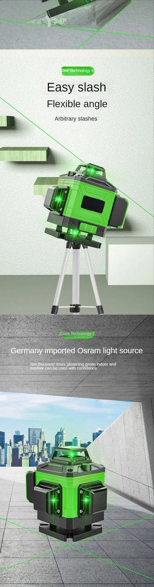 16/12 Lines 4D Laser Level with Powerful Green Beam-Green 8 Line / Poland