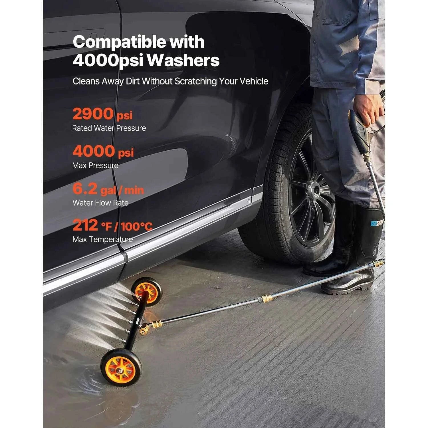 16/24 Inch Pressure Washer Undercarriage Cleaner for Driveway-16in / Poland / Manual