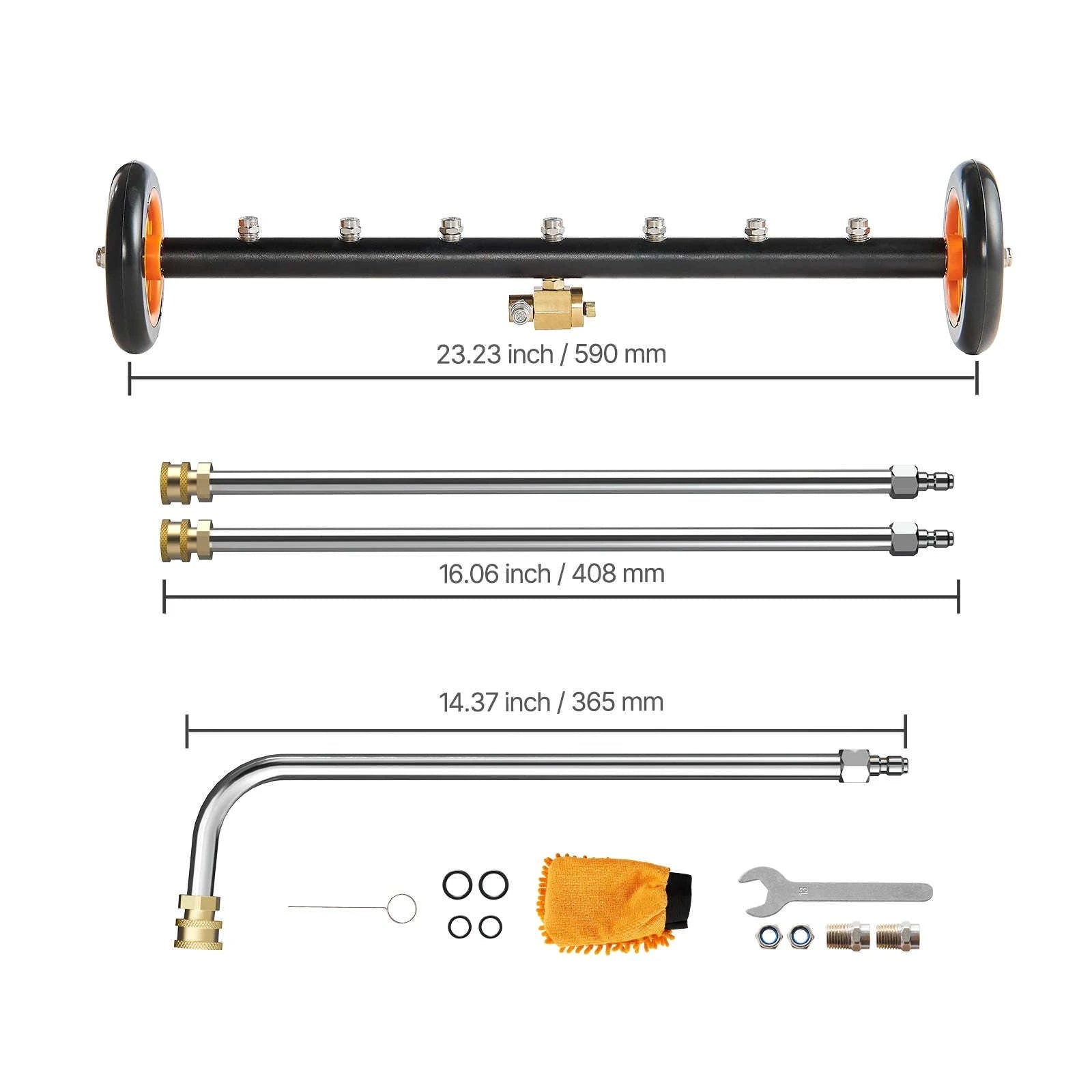 16/24 Inch Pressure Washer Undercarriage Cleaner for Driveway-16in / Poland / Manual