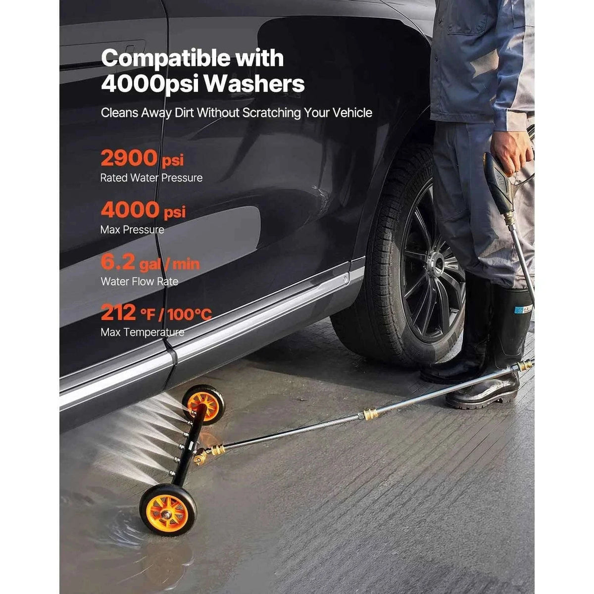 16/24 Inch Pressure Washer Undercarriage Cleaner for Driveway-16in / Poland / Manual