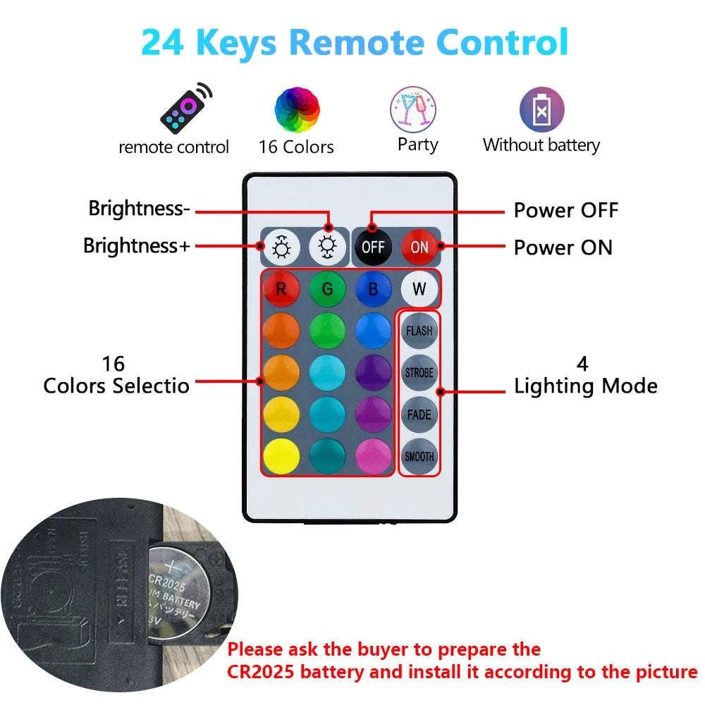 16-Color RGB LED Bulb with E27 Base and Smart Remote-1pc
