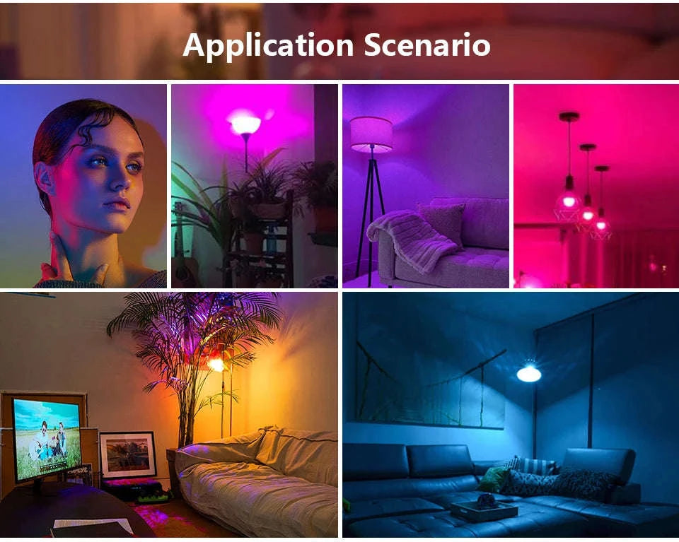 16-Color RGB LED Bulb with E27 Base and Smart Remote-1pc