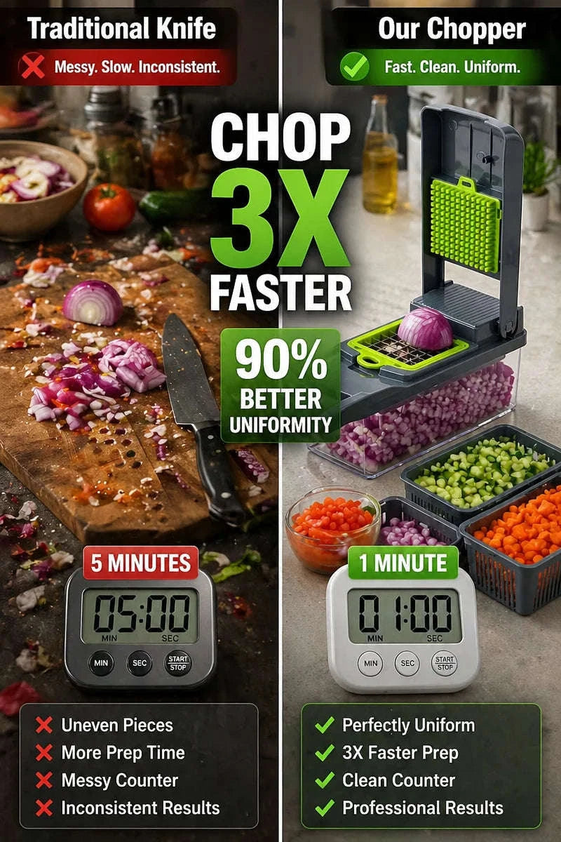 16-in-1 Vegetable Chopper Multi-Blade Kitchen Tool for Fast Prep-green / United States