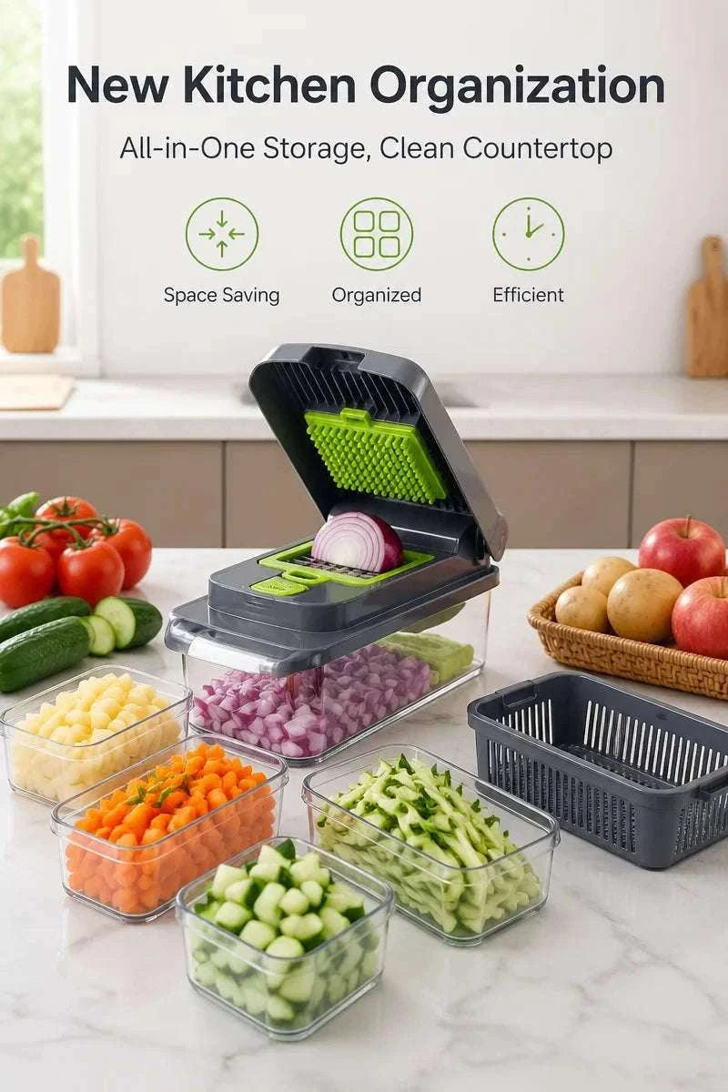 16-in-1 Vegetable Chopper Multi-Blade Kitchen Tool for Fast Prep-green / United States