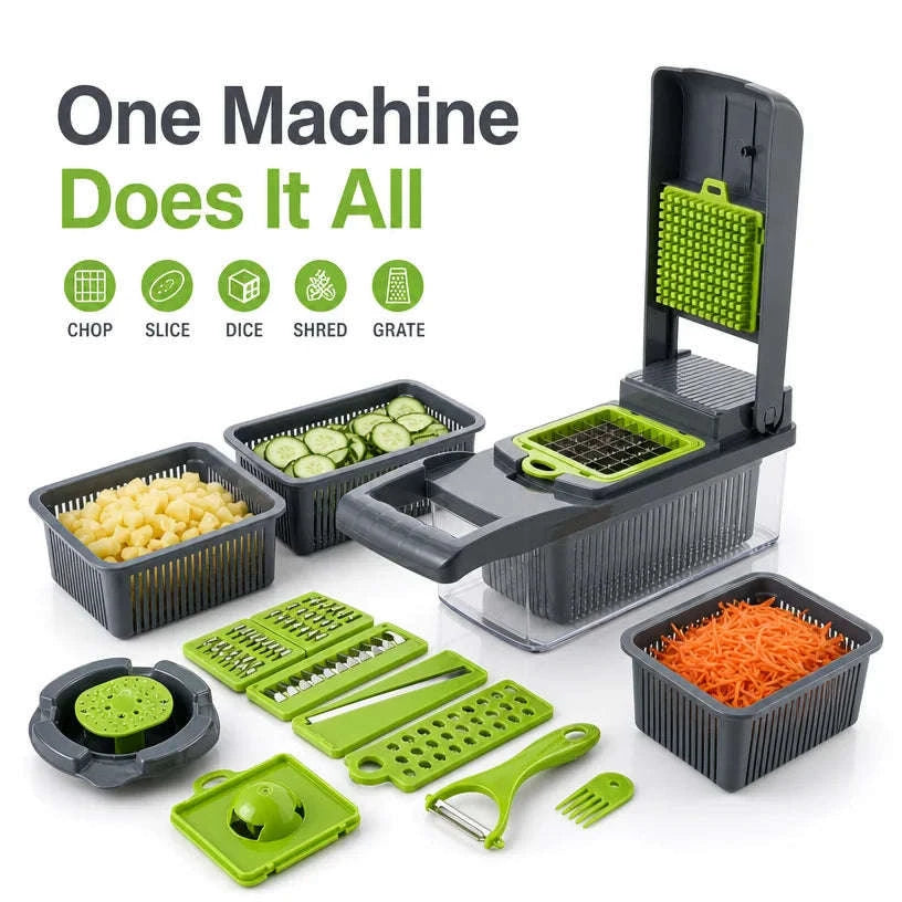 16-in-1 Vegetable Chopper Multi-Blade Kitchen Tool for Fast Prep-green / United States