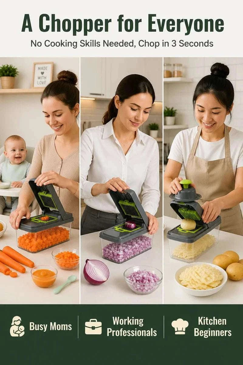 16-in-1 Vegetable Chopper Multi-Blade Kitchen Tool for Fast Prep-green / United States