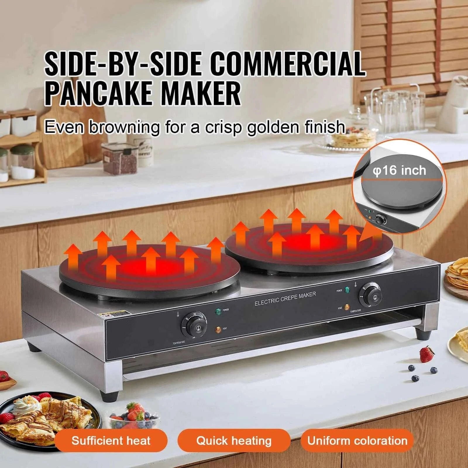 16-Inch Electric Double Head Crepe Maker-United States