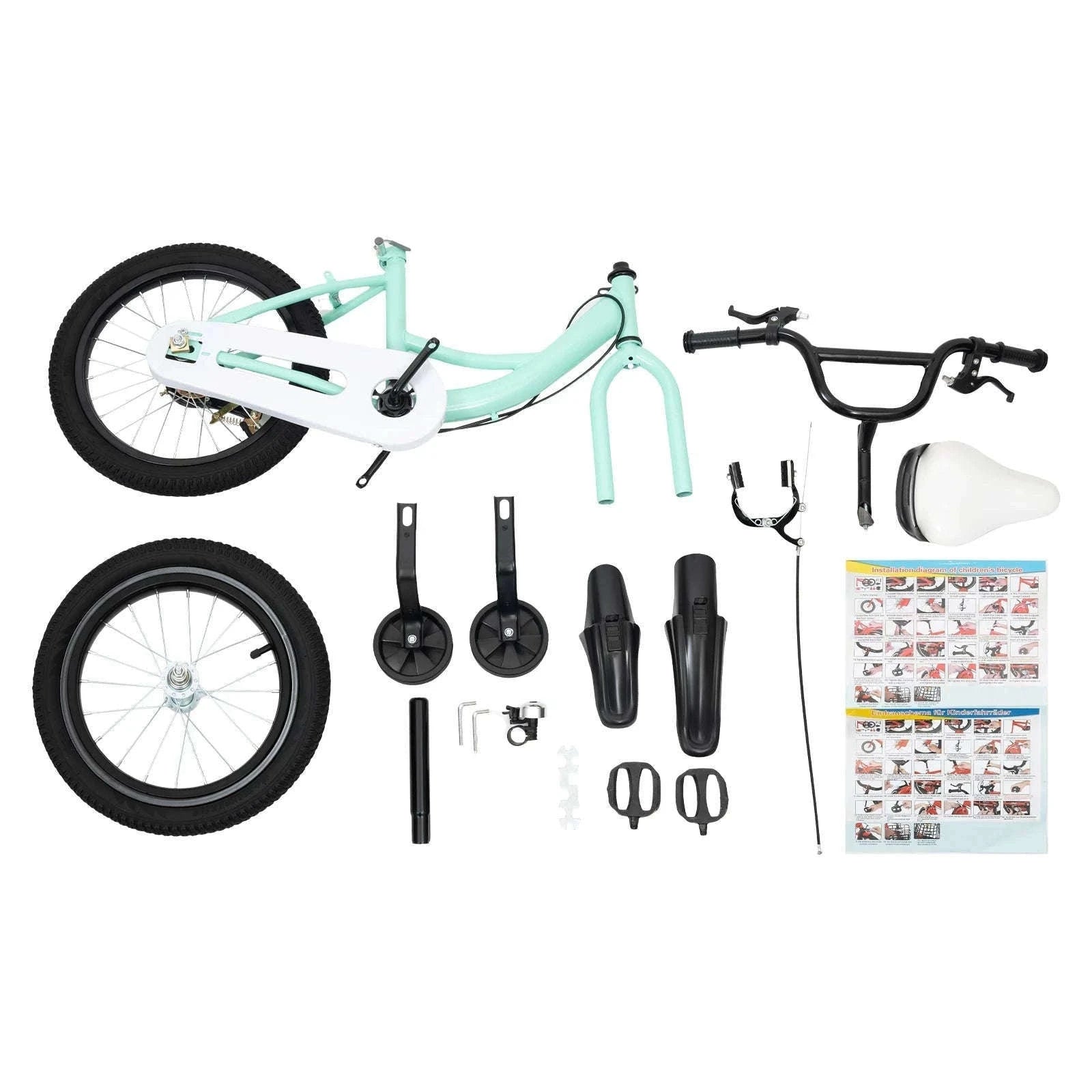 16-Inch Kids Bike Adjustable Height with Dual Brakes-Pink / GERMANY