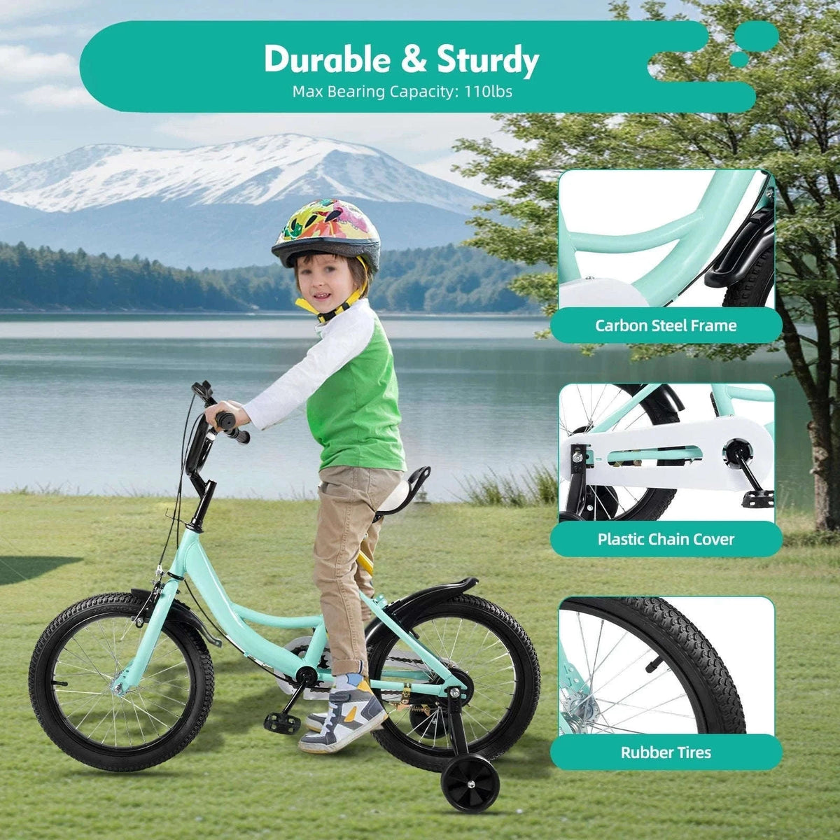 16-Inch Kids Bike Adjustable Height with Dual Brakes-Pink / GERMANY