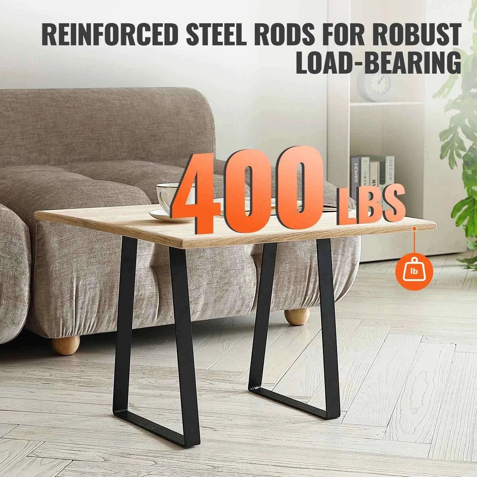 16 Inch Trapezoid Steel Table Legs Set of 2-400lbs / United States