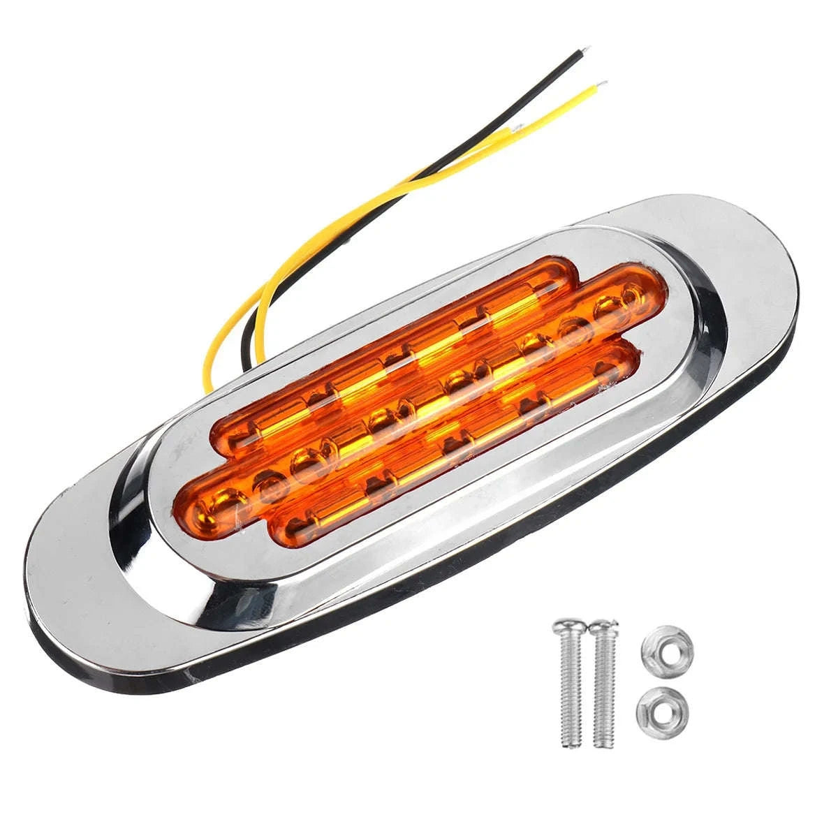 16 LED 12-24V Side Marker Light for Truck Trailer-White / 4PCS