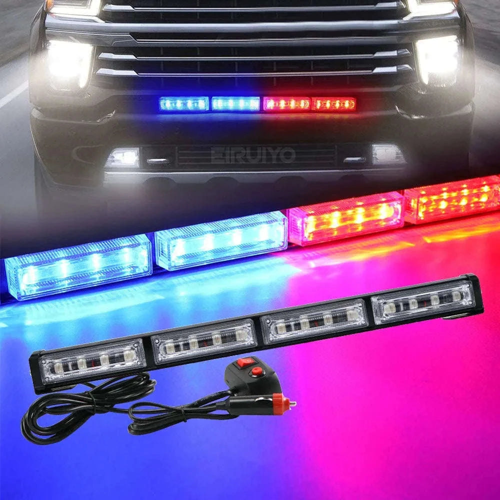 16 LED Strobe Light Bar for Vehicle Emergency Warning-White