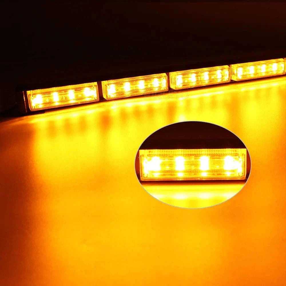 16 LED Strobe Light Bar for Vehicle Emergency Warning-White