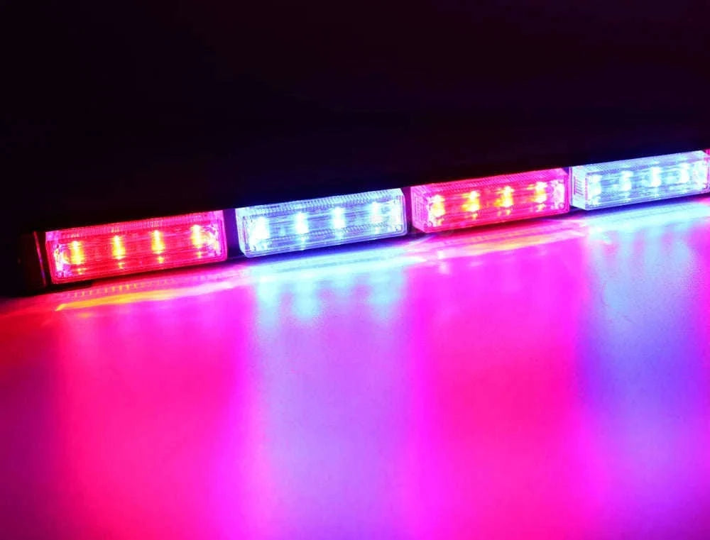 16 LED Strobe Light Bar for Vehicle Emergency Warning-White
