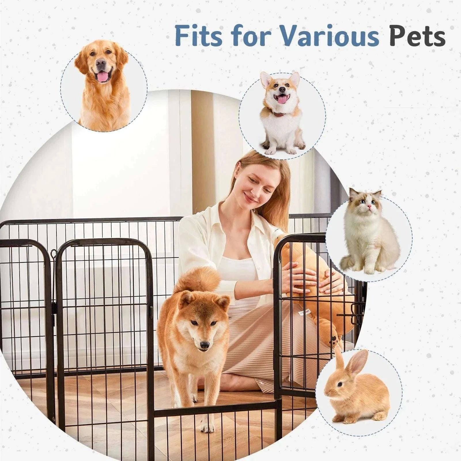16-Panel Foldable Dog Playpen with Door for Indoor & Outdoor Use-24 Inch / United States