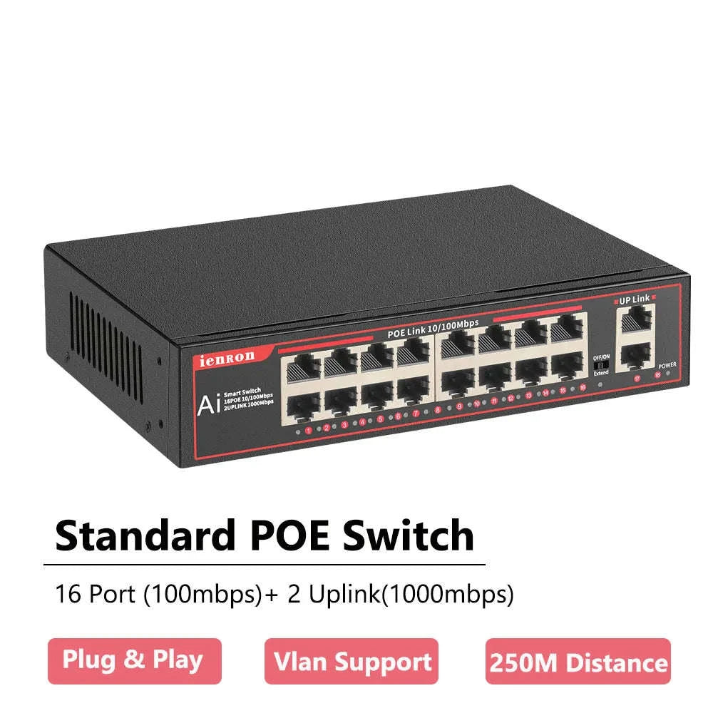 16-Port PoE Switch-US Plug / CHINA