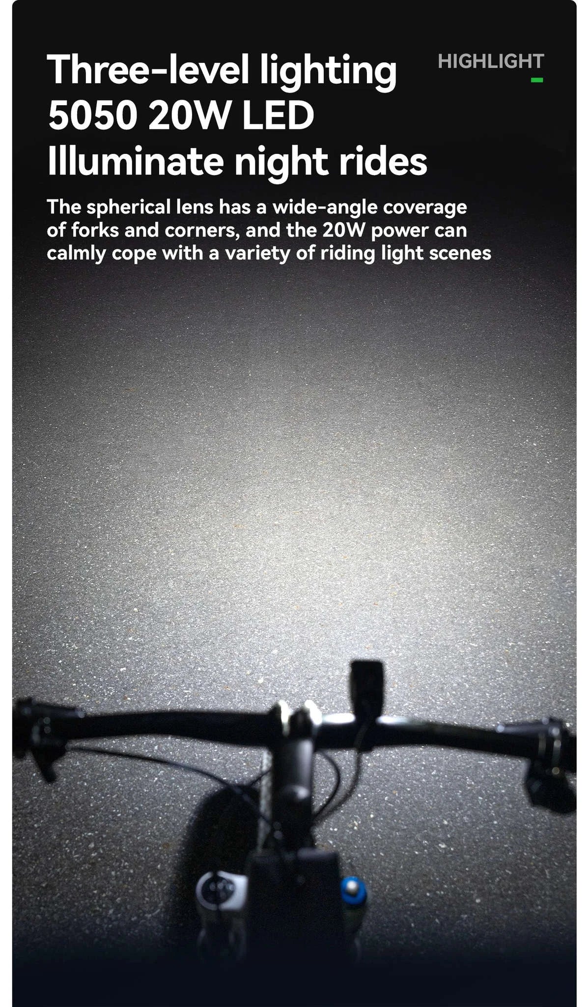 1600LM Bike Front Light IPX5 Waterproof Smart Sensor Headlight-RHL1600