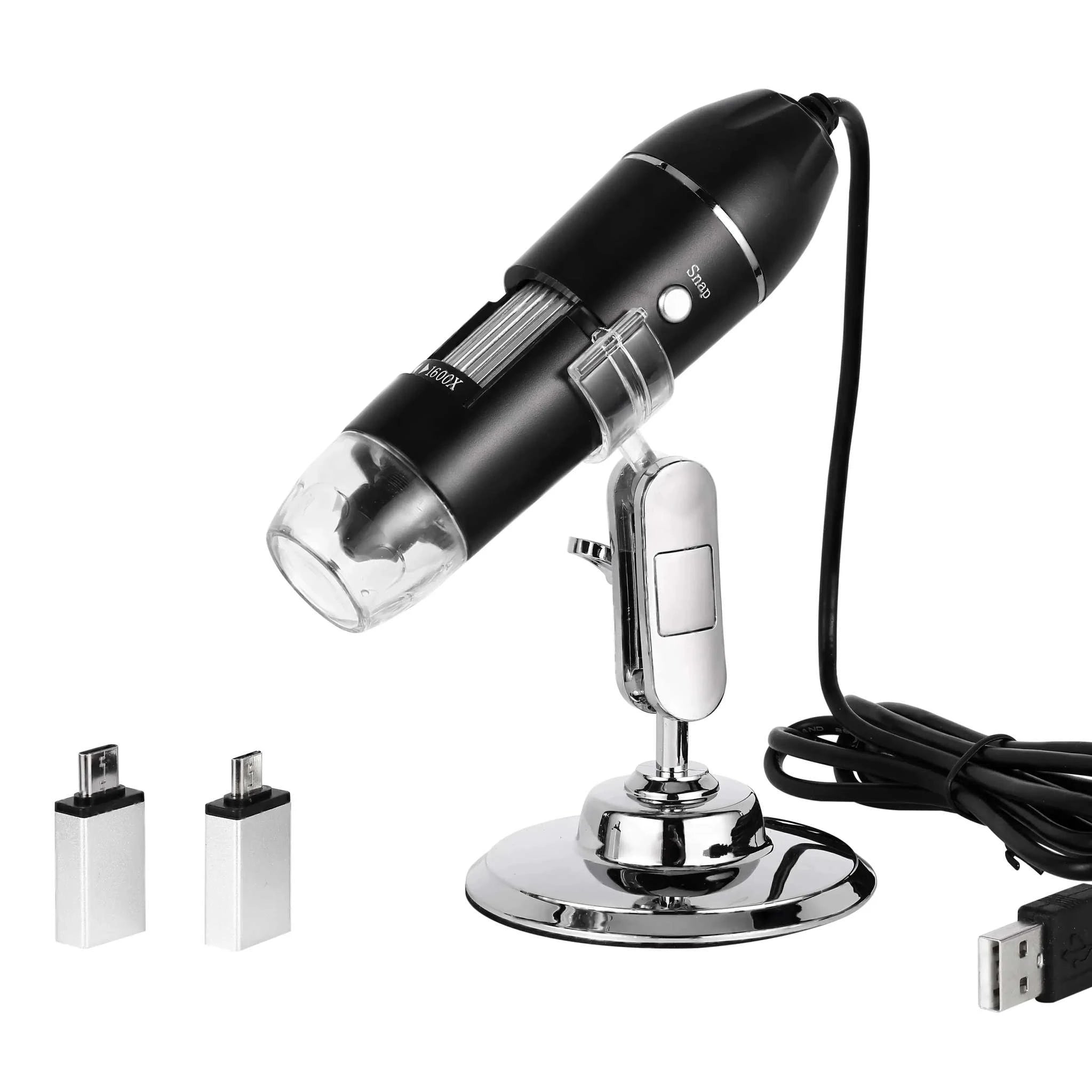 1600X USB Microscope with 1080P HD and 8 LEDs-black / 1600X