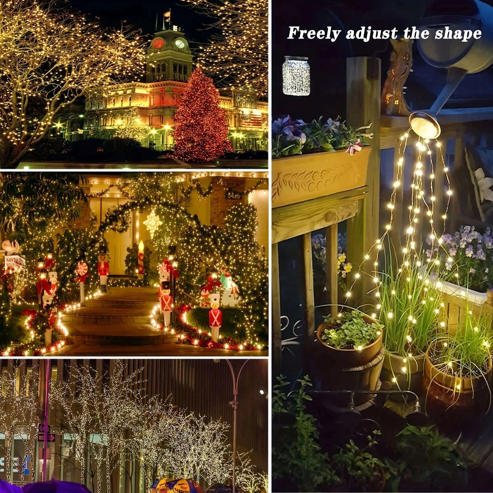 160ft Solar String Lights with 400 LED Warm Fairy Lights-Warm White / United States