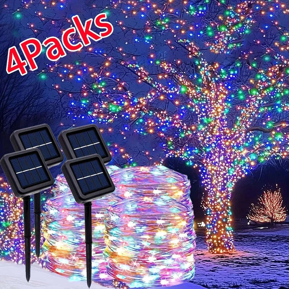 160ft Solar String Lights with 400 LED Warm Fairy Lights-Warm White / United States