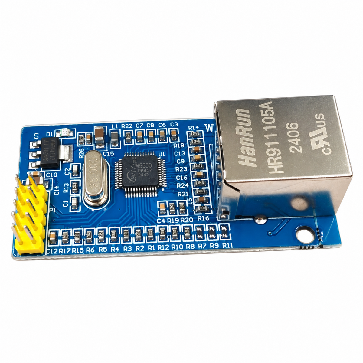 W5500 SPI Ethernet module with RJ45 port