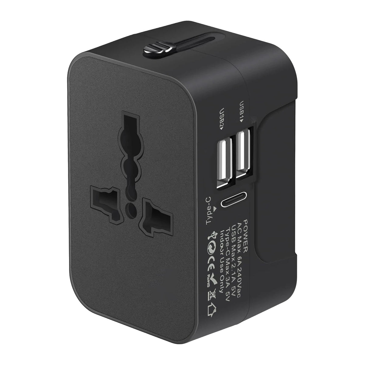 Universal Travel Adapter with USB and USB-C