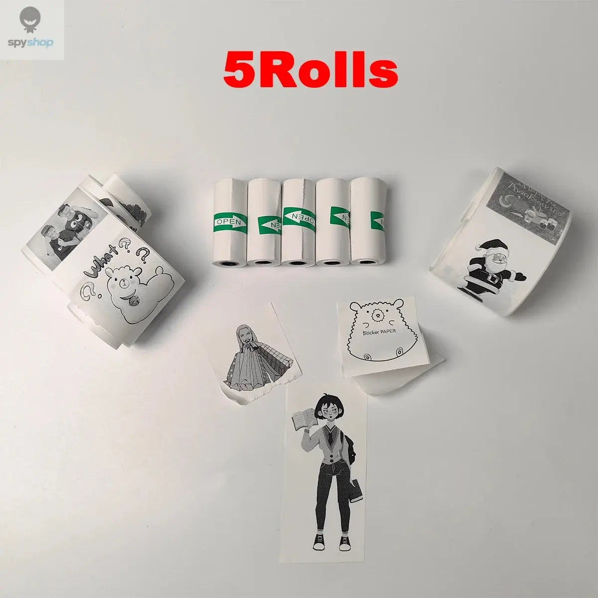 16Rolls Thermal Printer Papers 57x25mm Self-adhesive Thermal Papers HD Color Label Printers for Inkless Mini Portable Printer Spy-shop.com