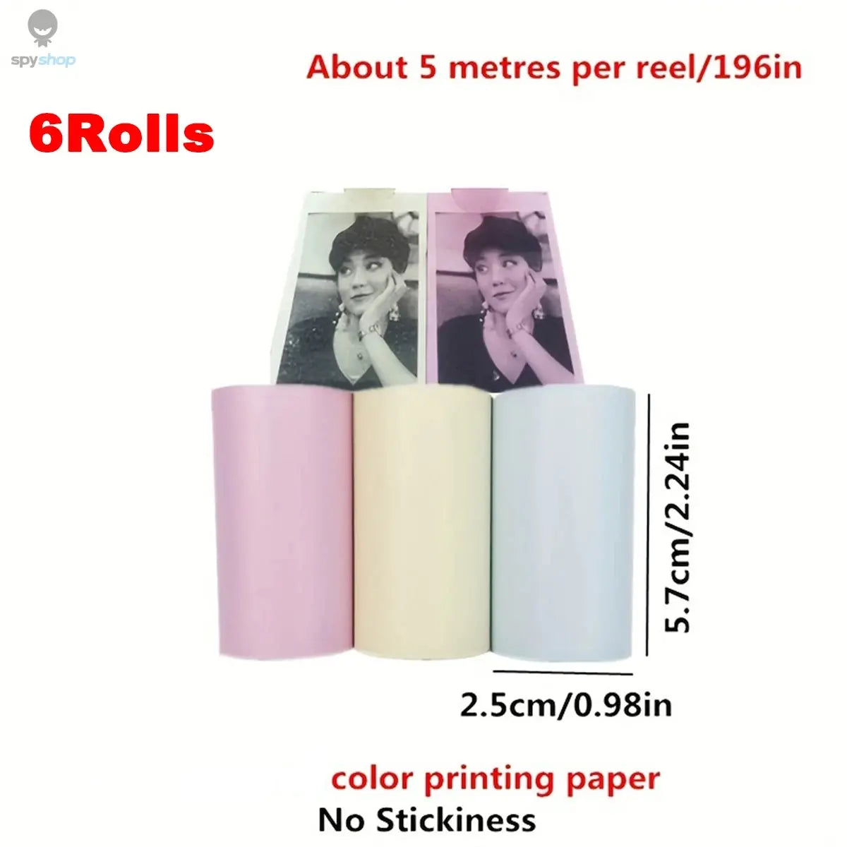 16Rolls Thermal Printer Papers 57x25mm Self-adhesive Thermal Papers HD Color Label Printers for Inkless Mini Portable Printer Spy-shop.com