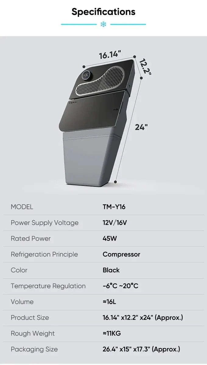 16L Compressor Fridge for 2021-2026 Vehicle, Excludes 2025-2026 Berlin-Built Juniper and 7-Seat Models-Y16 / japan