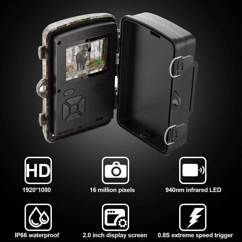 16MP 1080P Trail Camera with 940nm Night Vision and 32G Storage-NO Card / China Mainland