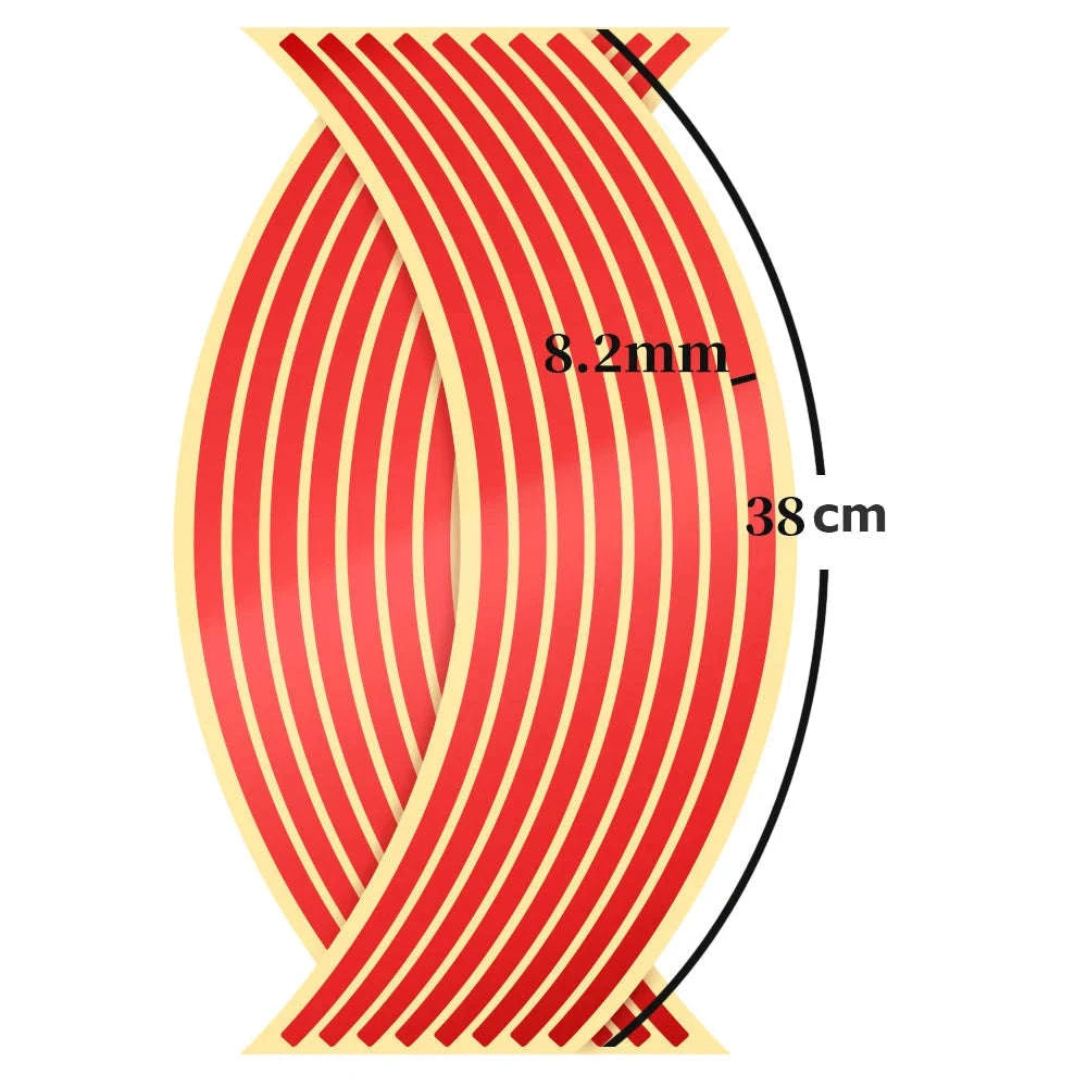 16pcs Reflective Wheel Stickers for Motorcycle & Car Rims-Silver