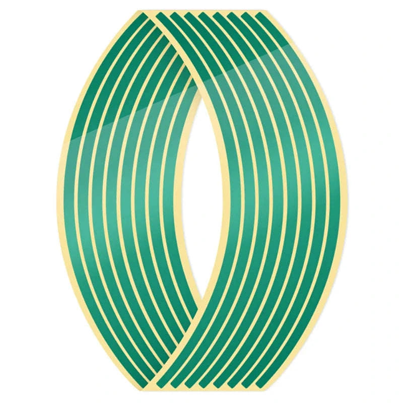 16pcs Reflective Wheel Stickers for Motorcycle & Car Rims-Silver