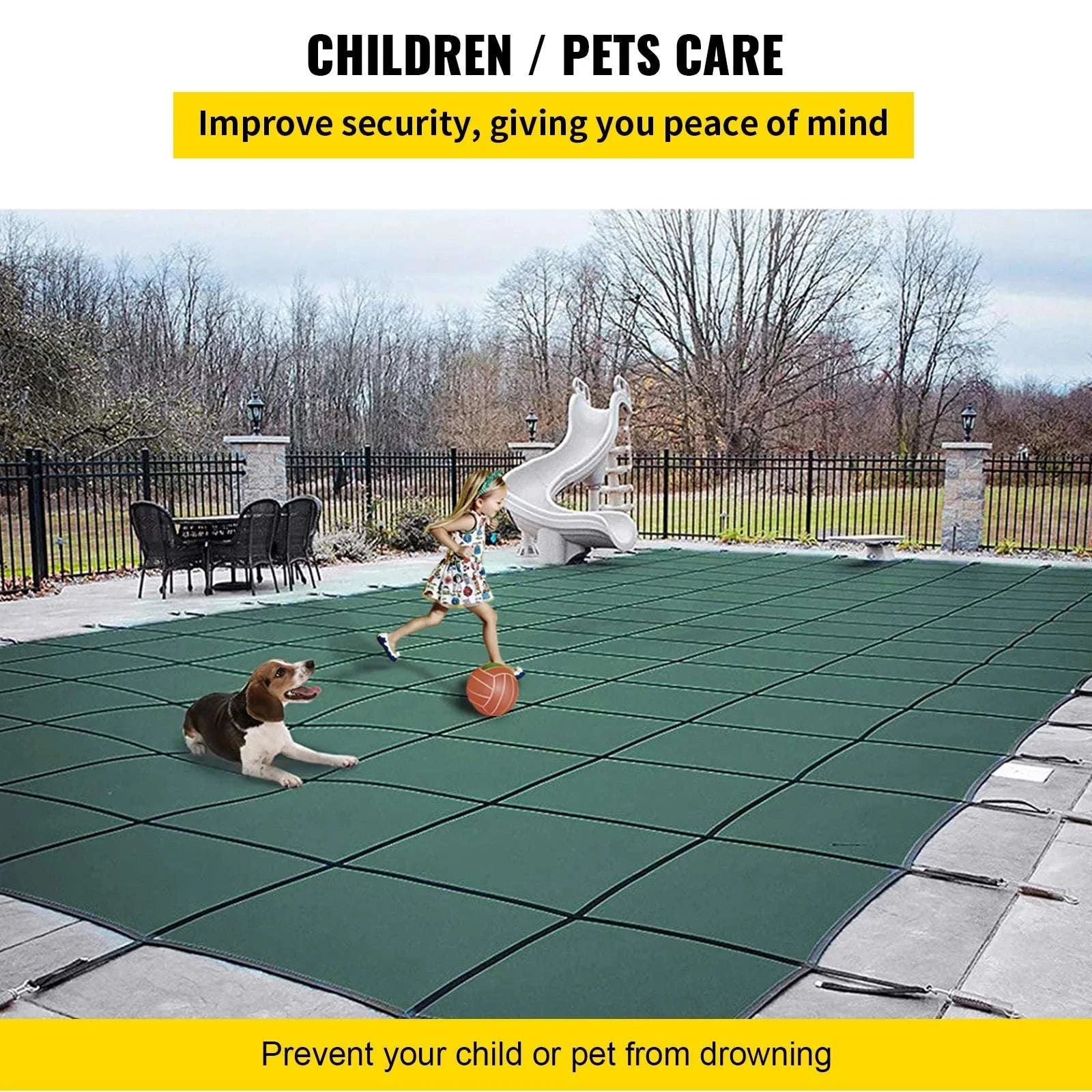 16x32 ft Inground Pool Safety Cover with Mesh & Secure Anchors-20x40 / United States