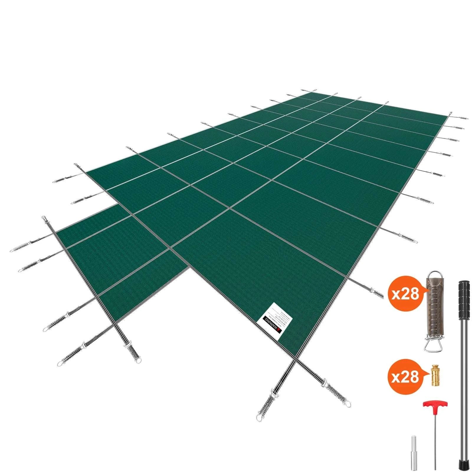 16x32 ft Inground Pool Safety Cover with Mesh & Secure Anchors-20x40 / United States