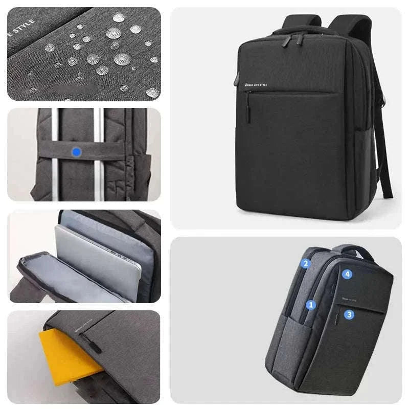 17.3 Inch Laptop Backpack with Waterproof Storage-Light Gray / 17.3