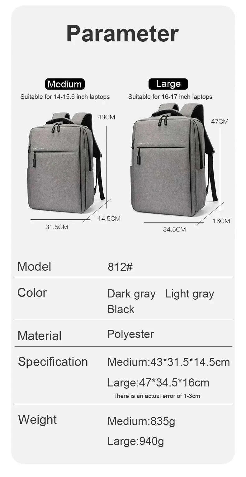 17.3 Inch Laptop Backpack with Waterproof Storage-Light Gray / 17.3