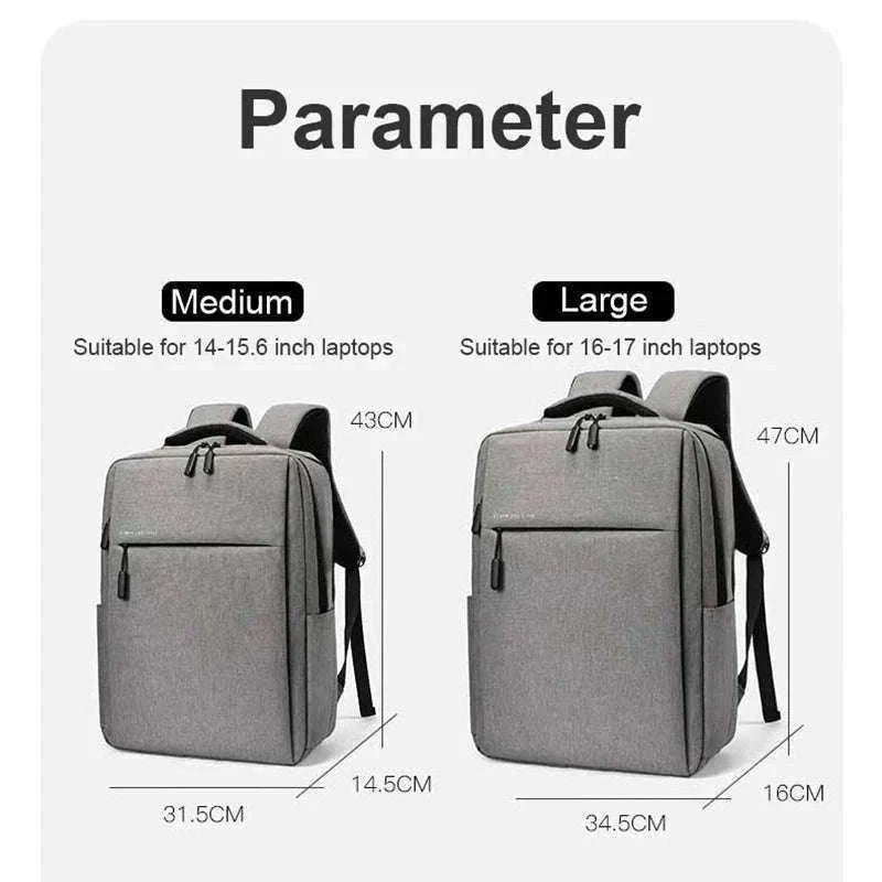 17.3 Inch Laptop Backpack with Waterproof Storage-Light Gray / 17.3