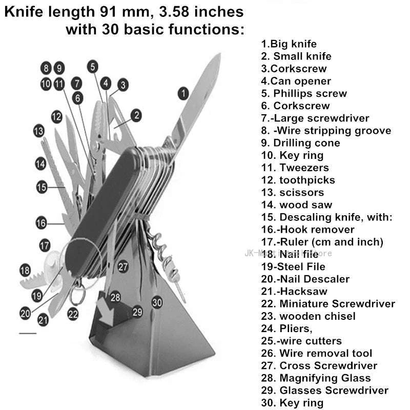 17-in-1 Multi-Tool Pocket Knife-1pc Red