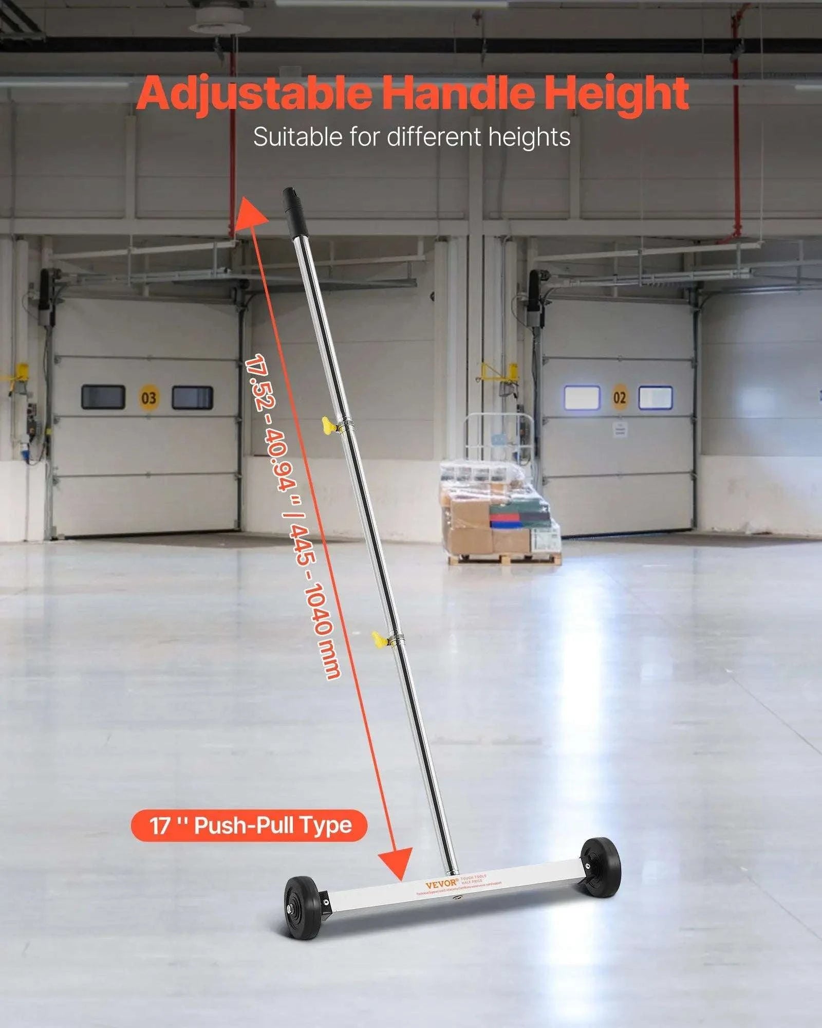 17 Inch Magnetic Sweeper with Wheels – 10 lb Debris Pickup-United States