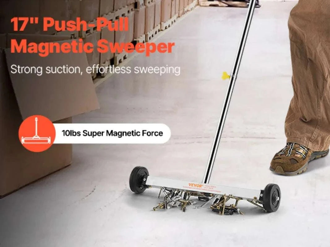 17 Inch Magnetic Sweeper with Wheels – 10 lb Debris Pickup-United States