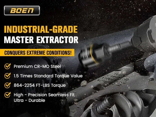 17-Piece Impact Bolt Extractor Kit for Damaged Bolts-United States