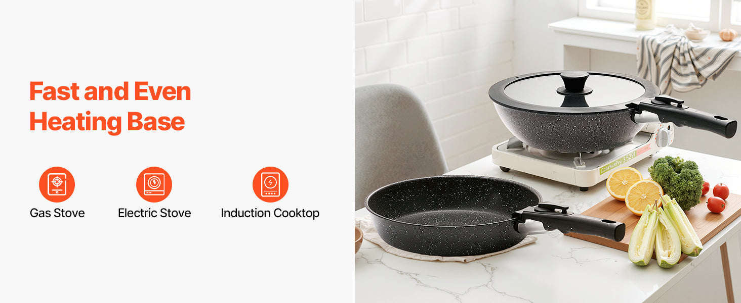 17-Piece Nonstick Cookware Set with Detachable Handles-1 set / CZECH REPUBLIC