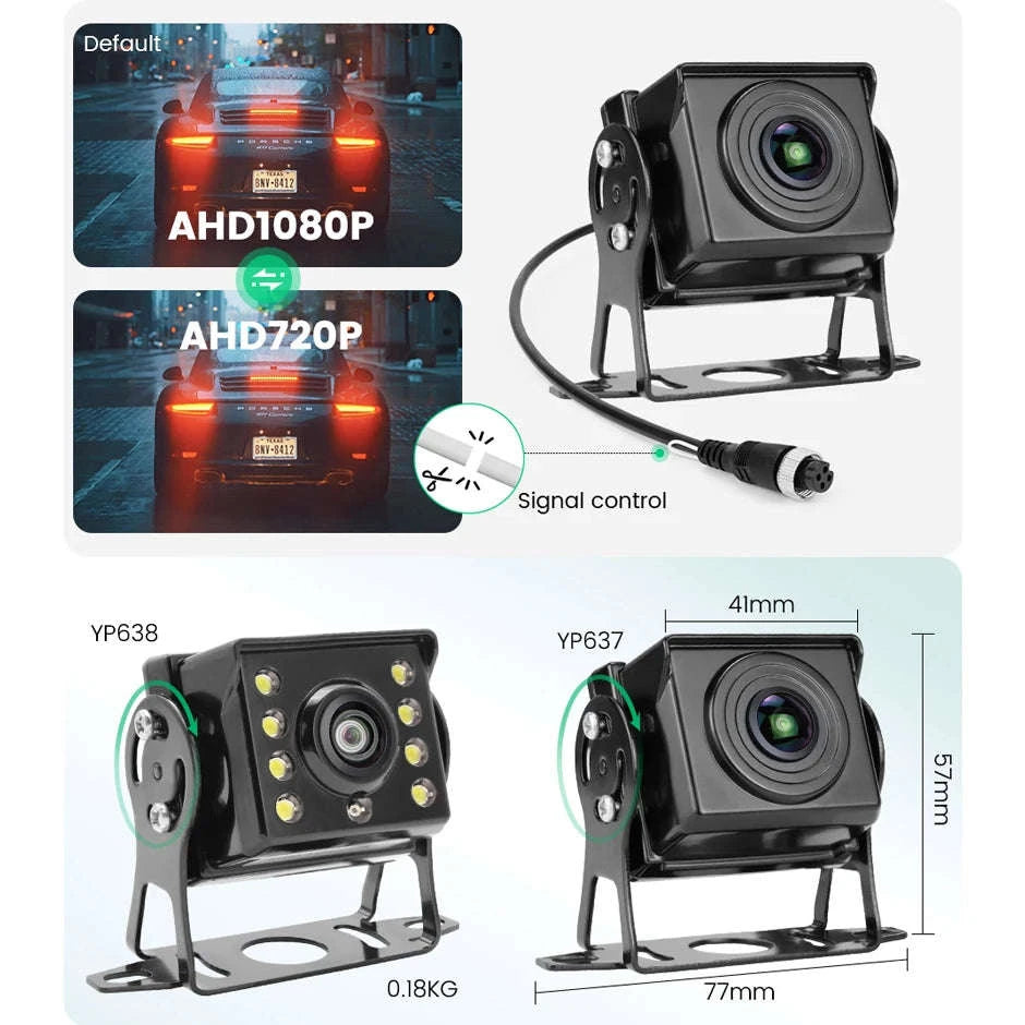 170° 1080P AHD Fisheye Wide Angle Rear View Camera with Night Vision-YP637-5M