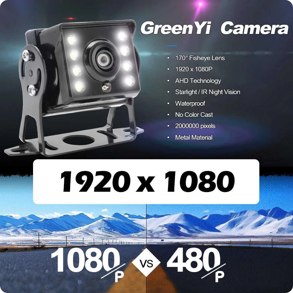 170° 1080P Wide Angle Car Rear View Camera for Bus Truck-YP637-4Pin